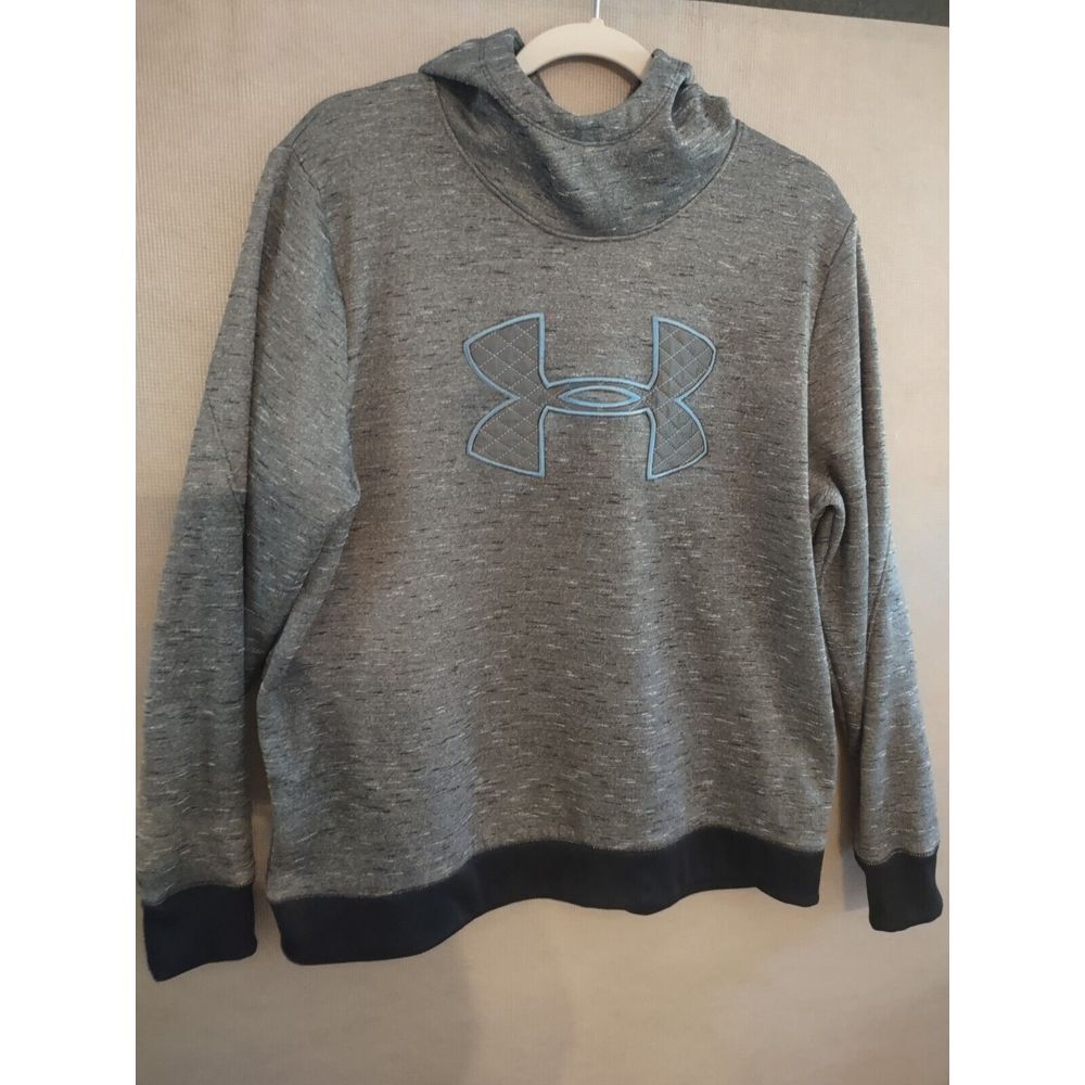 Under Armour‎ Hoodie Cold gear Size XXL Gray loose fit Fleece lined Front Logo